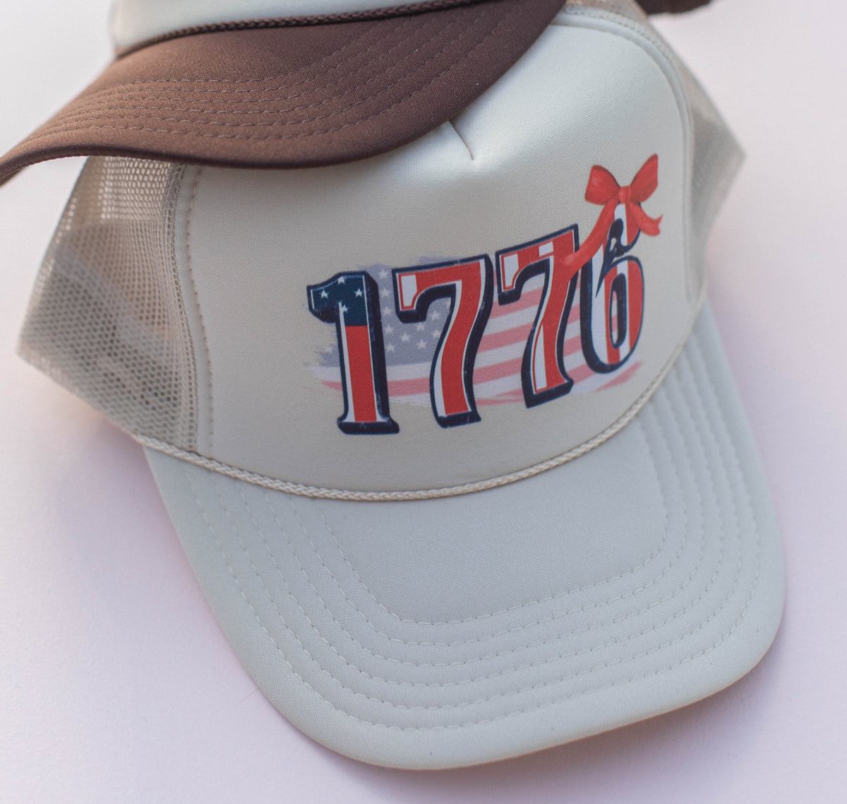 1776 Bow Trucker Hat- Tan